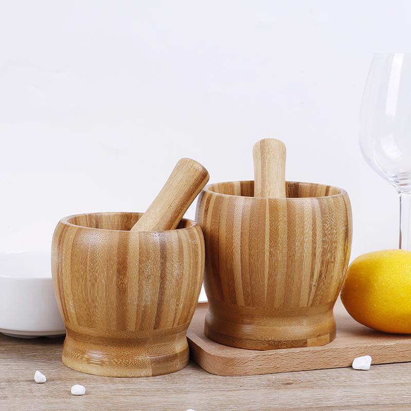 Wooden Mortar and Pestle Set Garlic PuggingPot Herb Mill Crusher Grinding VT Wooden Mortar and Pestle Set Garlic PuggingPot Herb Mill Crusher Grinding VT