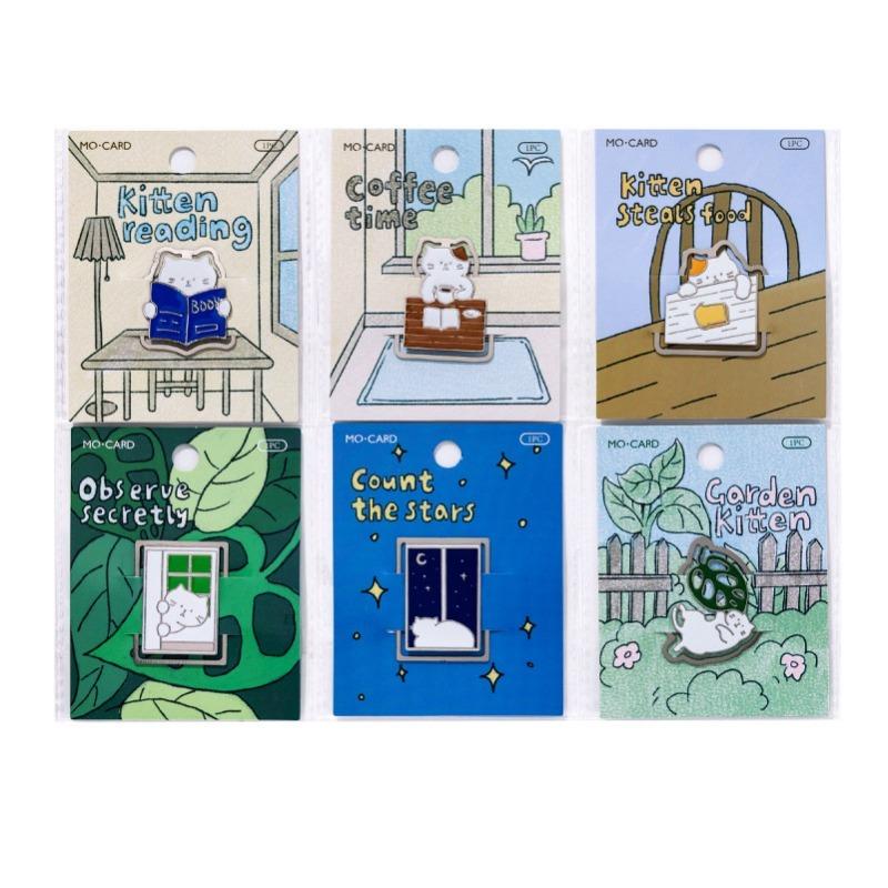 Mini Cute Cat Life Metal Bookmark Adorable Cartoon Kitty Book Page Holder ClipUnique Reading Gifts for Students Readers Book