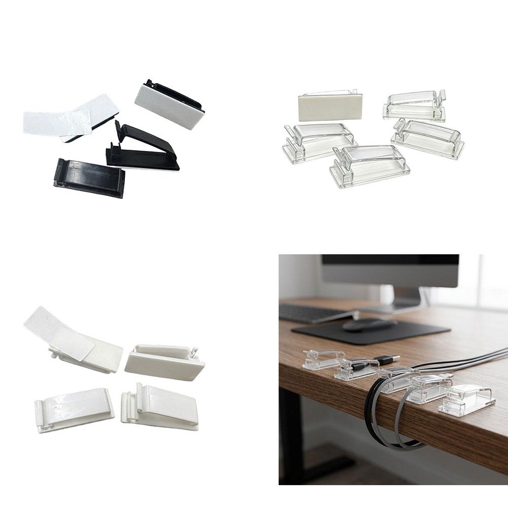 100pcs Self Flat For Cable Clamp Buckle for For Cable Management on Desk Wall Car Without Tools or Drilling Required