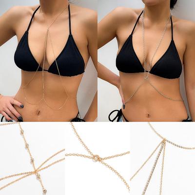 Sexy Beach Feng Shui Diamond Bra Chain Clothing Street Shot Simple Street Shot Claw Chain Nightclub Style Chest Body Chain