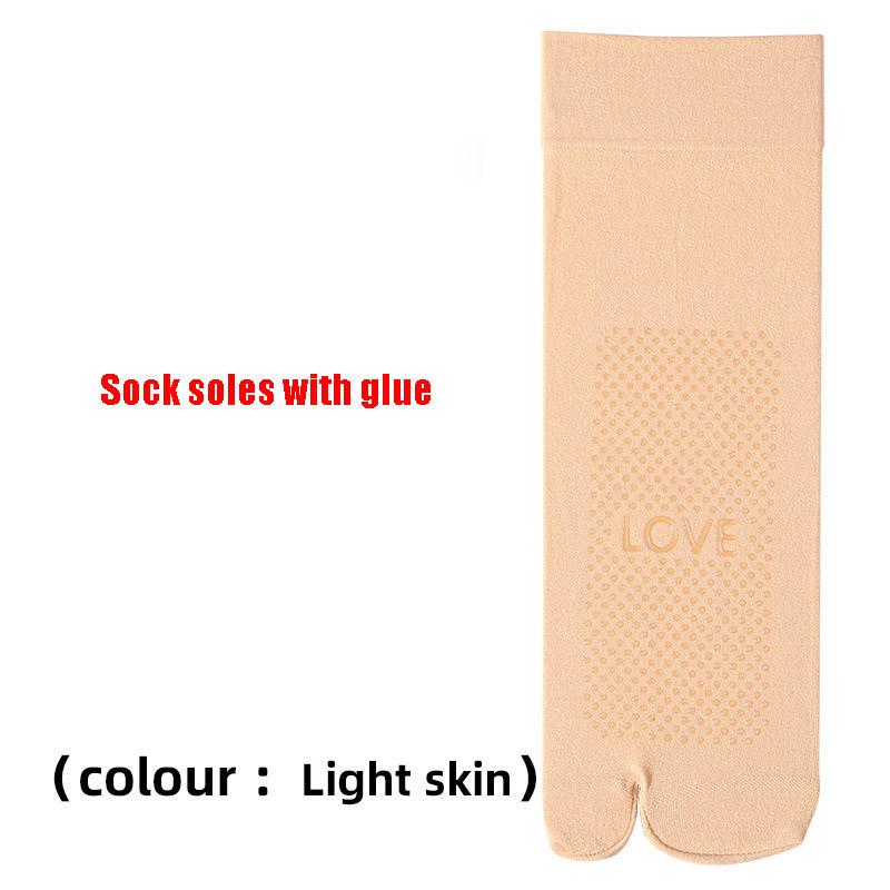 3 Pairs Summer Thin Anti Slip Tabi Socks Short Silk Stockings Womens Mens Solid Color Two Finger Socks Japanese Split Toe Socks