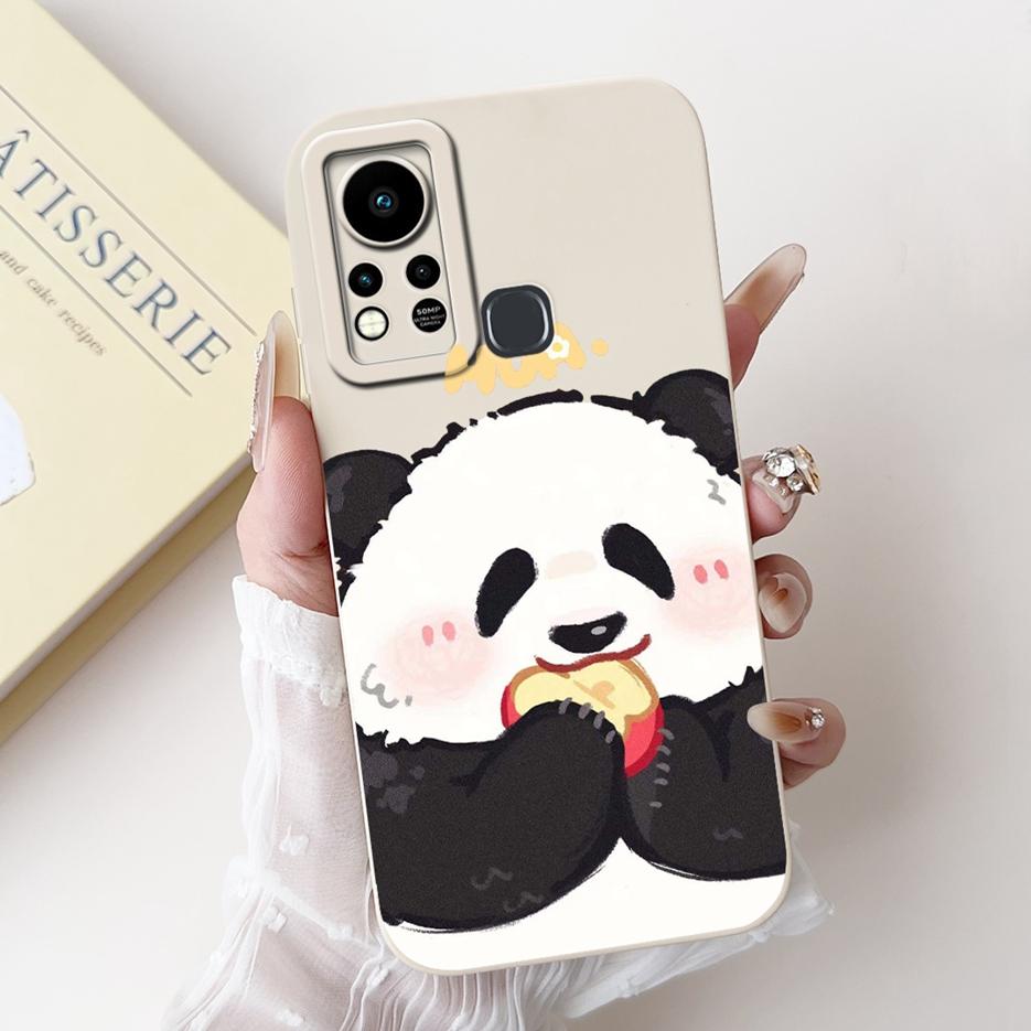 For Infinix Hot 11S Case X6812 X6812B Cute Panda Cartoon Cover Shockproof Phone Cases For Infinix Hot 11S NFC Hot11s Soft Fundas