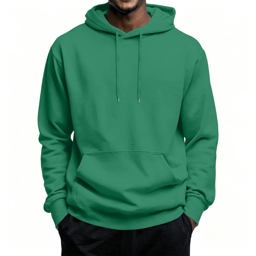 Men's Hooded Long Sleeve Casual Pullover Sweatshirt for Everyday Wear