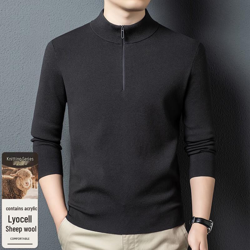 

FengXun Men s Half-Zip Knit Sweater L