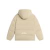 LiNing Logo Print Hooded Short Down Jacket Men Outerwear Off-White AYMS145-3