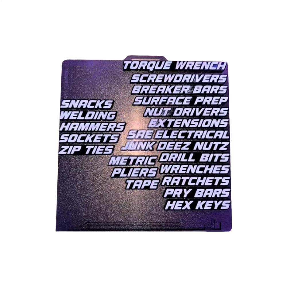 

Magnetic Toolbox Labels Tool Box Drawers Decals High Recognition Reusable 3D Toolbox Tags for Cabinet Shop Warehouse Drawer фиолетовый