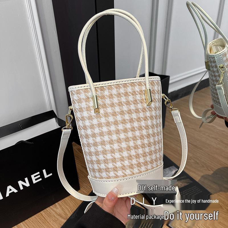 2025 DIY Song Brocade Fabric Large Bucket Shoulder Bag - Chinese Style