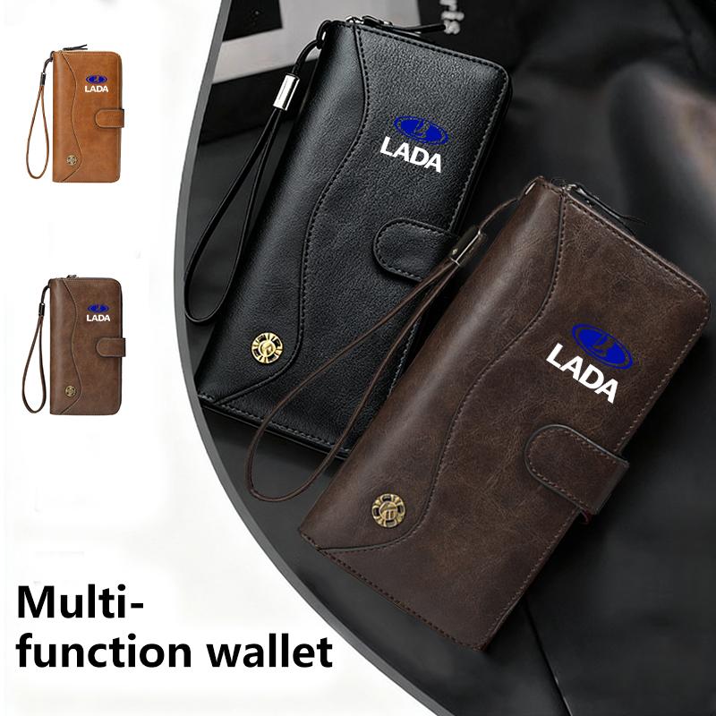 Car PU Leather Vintage Snap Closure Clutch Bag Storage Pouch For Lada Priora Sedan Sport Kalina Granta Vesta Niva Largus Vaz
