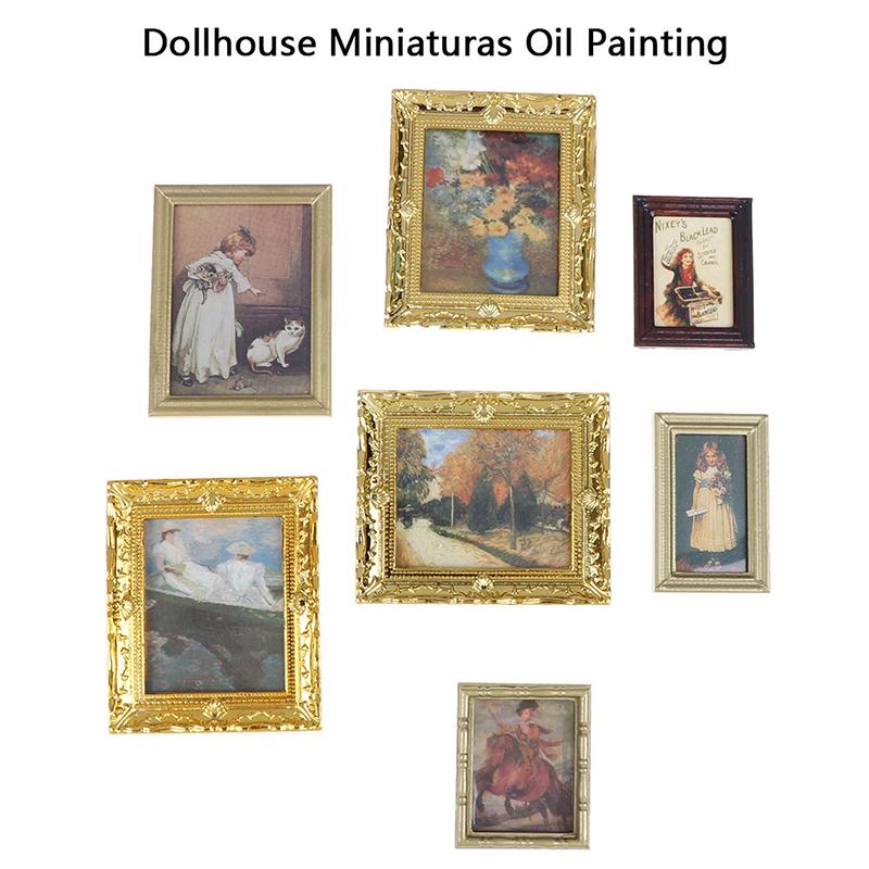 1:12 Dollhouse Miniature Oil Painting Decoration Dollhouse Accessories Painting