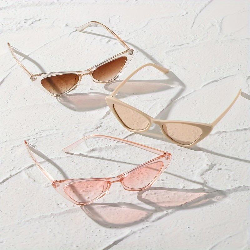 5PCS Cat Eye Sunglasses Women's Style Small Frame Retro Sun Glasses Pography Shade Sun Protection Glasses Fashionable Elegant