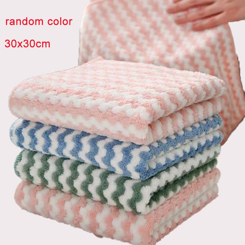 10pcs Microfiber Kitchen Dish Cloth Super Absorbent Cleaning Cloth Non-Stick Oil Wipe Rags Household Cleaning Towels Tools