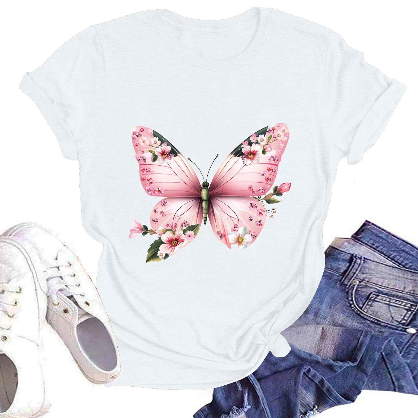 

Женская повседневная футболка с круглым вырезом и коротким рукавом XXL белый