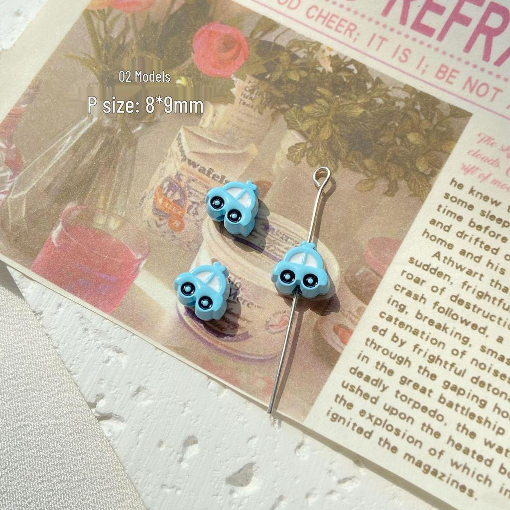 Blue Beaded Flower Bear Bracelet - Cute Alloy DIY Jewelry Accessory