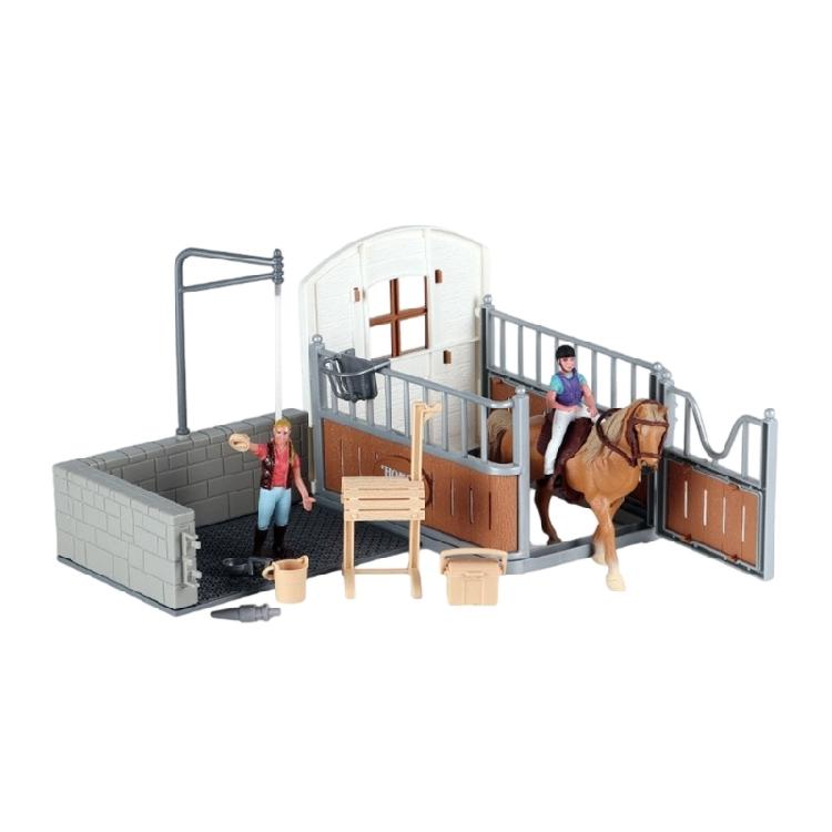 Imaginative Horse Stable Pretend Play Set Detailed Animal Models Grooming Accessories For Kids Educational Development