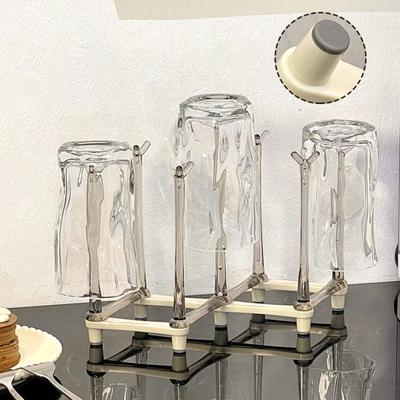 Retractable Cup Holder Rack Plastic Non-slip Bottom Mug Tree Stand for Draining Glass