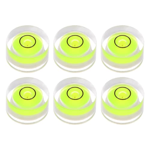 uxcell 6-Piece Round Bubble Level, 13x7mm, Mini Round Bullseye Level for Camera Tripods, Telescopes, Workshops, Turntables, and Picture Frames, Green