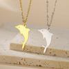 Cute Dolphin Whale Octopus Pendant Necklaces for Women Stainless Steel Marine Animals Charms Neck Chain Choker Fashion Jewelry