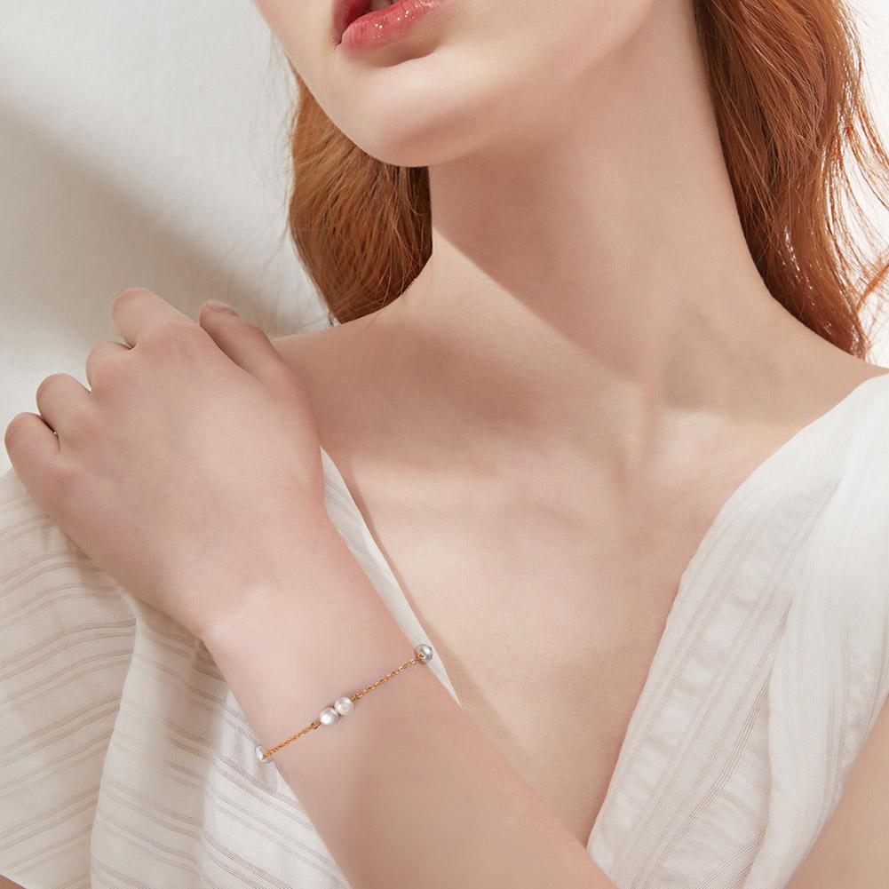 Bracelet Jewelry Made of 925 Sterling Silver Ethnic Handmade Bangle Authentic Fine Silver Chain With Pearl