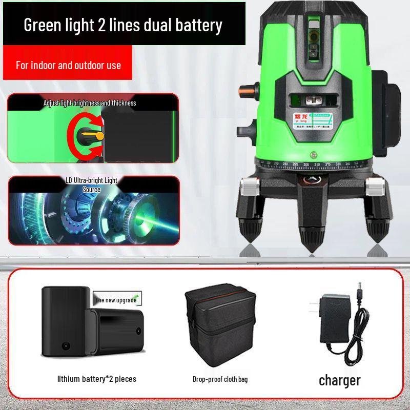 Yilong High-Precision Outdoor Laser Level with Green Light (2, 3, 5 Lines)