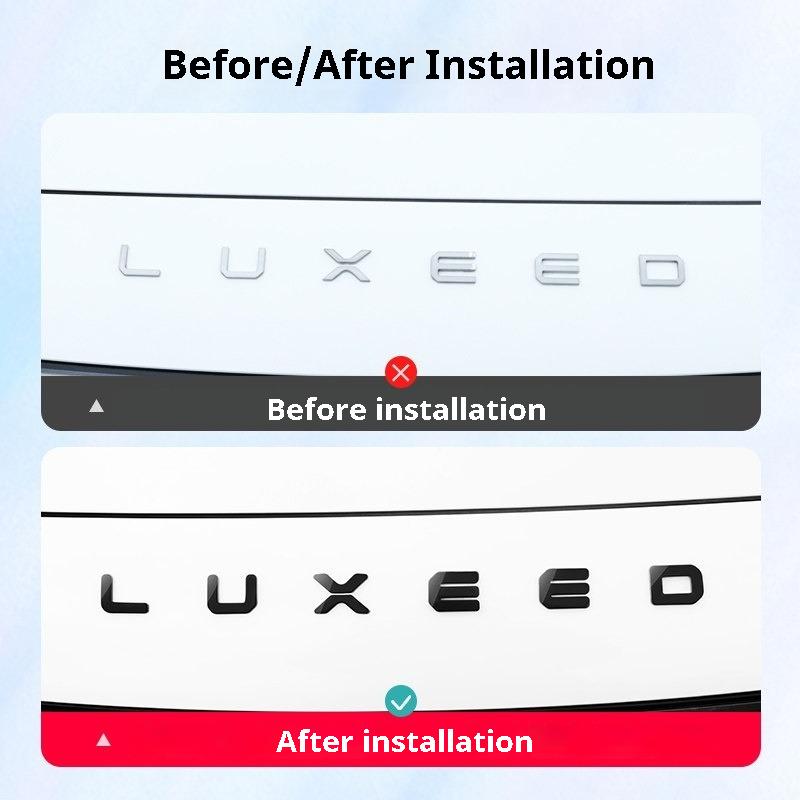For Luxeed S7 R7 Blackened Car Emblem Sticker Front Rear Emblem Cover Letter Badge Modification Decorative Accessories