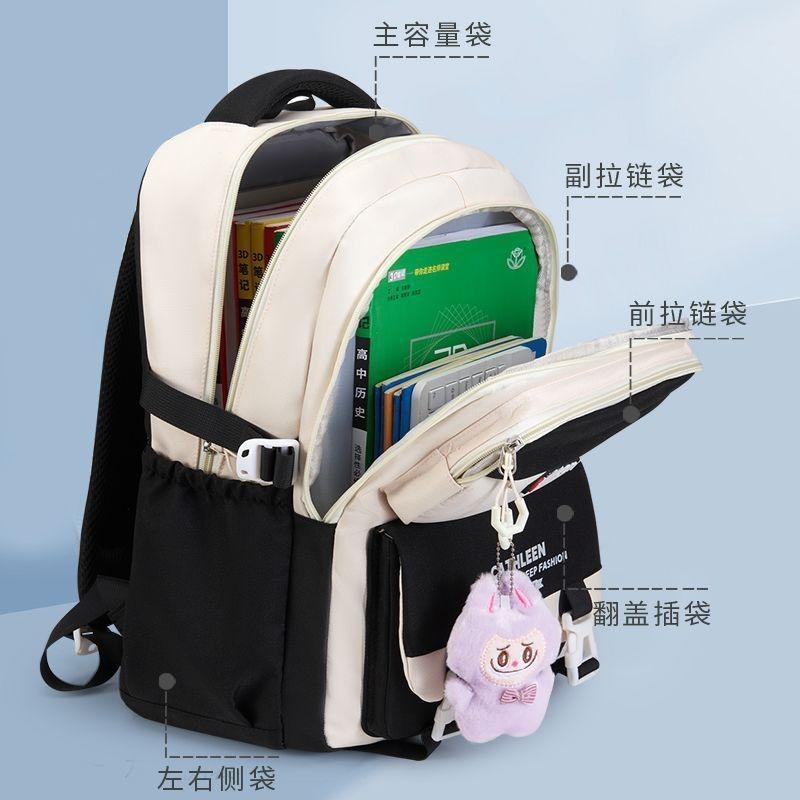 School bag New girl spine protection Durable load reduction Lightweight backpack Backpack Silk flower Others