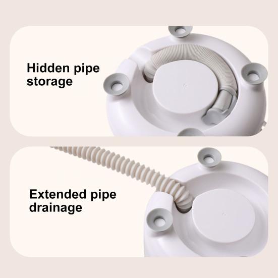 3L Cordless Mini Washing Machine 3-in-1 Portable Laundry Tub with Drain Pipe 3 Modes Small Space Washer Portable Clothes Cleaner