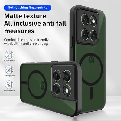 Matowe Magnetyczne Etui Dla Motorola Edge 70 40 Neo 50 60 Pro 60S Fusion G67 G57 Power G56 G86 Dla Magsafe Bezprzewodowe Ładowanie Pokrowiec