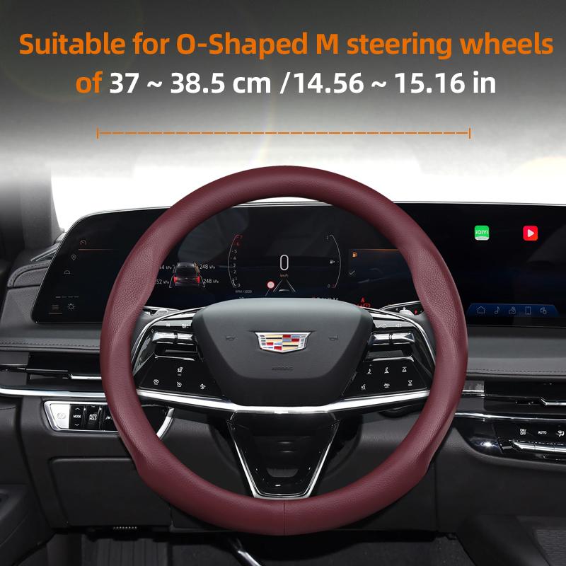 Suitable for Cadillac Ultra-Thin Breathable Leather Steering Wheel Cover Suitable for Cts 2013 Ct4 Carbon Interior Ct5 Xt5 Xt4 Xt6