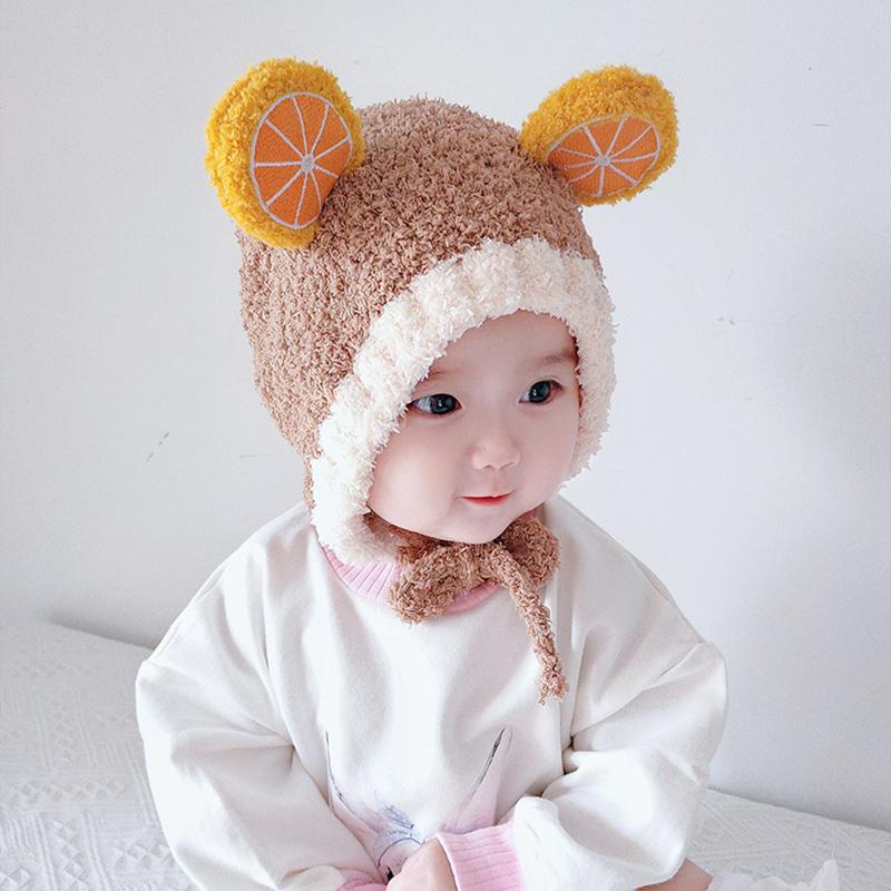 Winter Baby Plüsch Ohrenwärmer Mütze Niedliche Frucht Ohr Säugling Mädchen Warme Mütze Kleinkind Kinder Lammfleece Winddichte Ohrenschutz Mütze