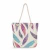 Feather print thick rope single-shoulder beach bag 7221