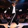 Costum de Performanță Copii Anii '80 '90, Jachetă Neagră cu Paiete, Top, Pantaloni, Pălărie, Ochelari, Mănuși, Set de 7 Piese pentru Petrecere de Dans, Halloween, Scenă