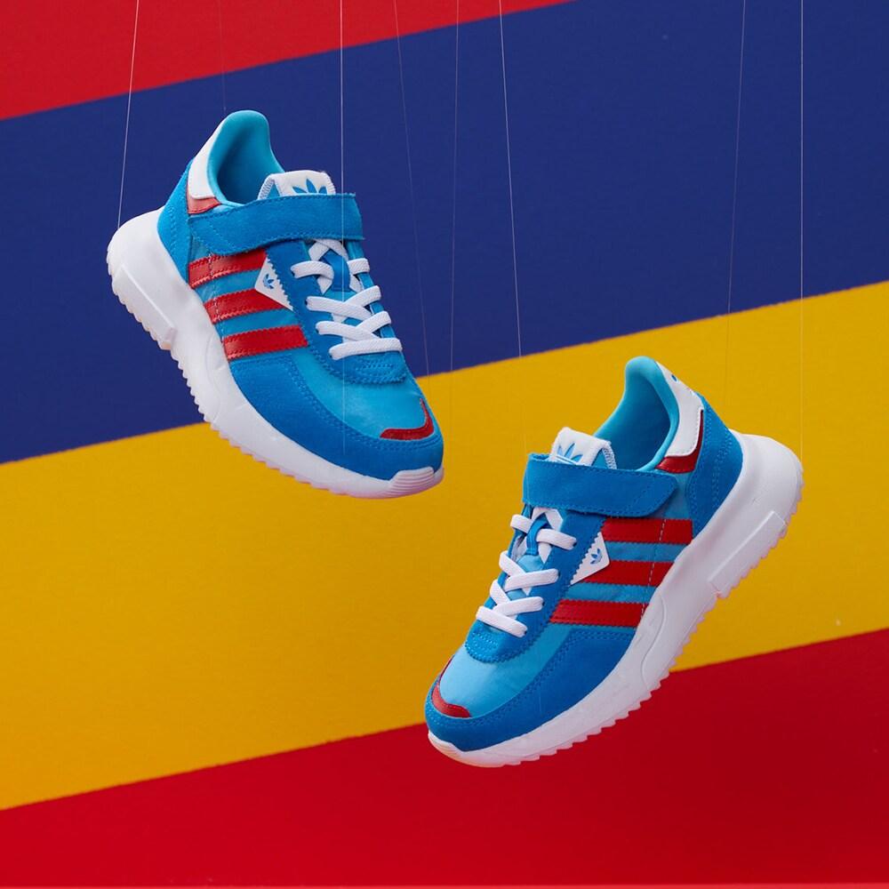 adidas Originals Retropy F2 Niedrig geschnitten Abriebfest Niedrig geschnitten Lifestyle Schuhe für Kinder Blau Kinder im Alter von 3 7 Jahren GX9218