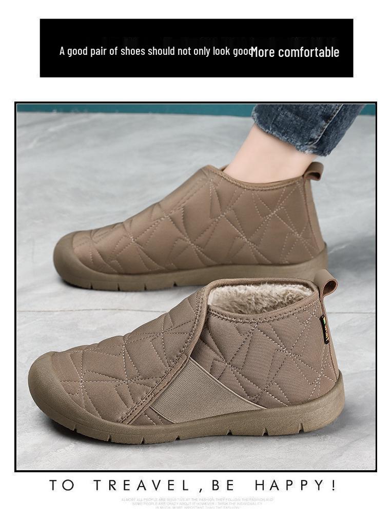 Women's Winter Cotton Snow Boots - Warm, Plus Velvet, Slip-On for Middle-Aged and Elderly