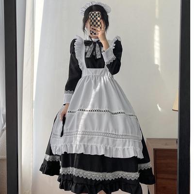 British Long Sleeve Maid Cosplay Costume - Japanese Style Uniform Dress (Plus Size Available)