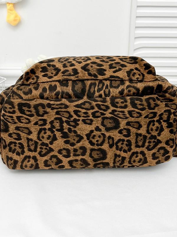 Leopard Print Women's Backpack 2025: Stylish Versatile Storage for Commuting & Travel - Perfect for Casual Autumn/Winter Looks.