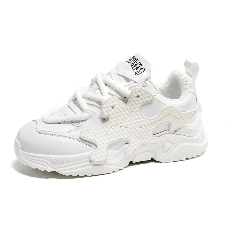 

Leather low-top lace-up thick-soled heightening shoes Spring trendy fashion sports shoes Men s niche casual student shoes 44