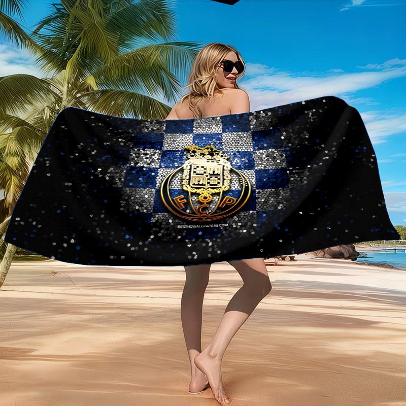 Fc Emblem Printed Microfiber Beach Towel, Soft And Absorbent, Quick-Dry, Ideal for Summer Travel, Beach Essential, Swimming Pool