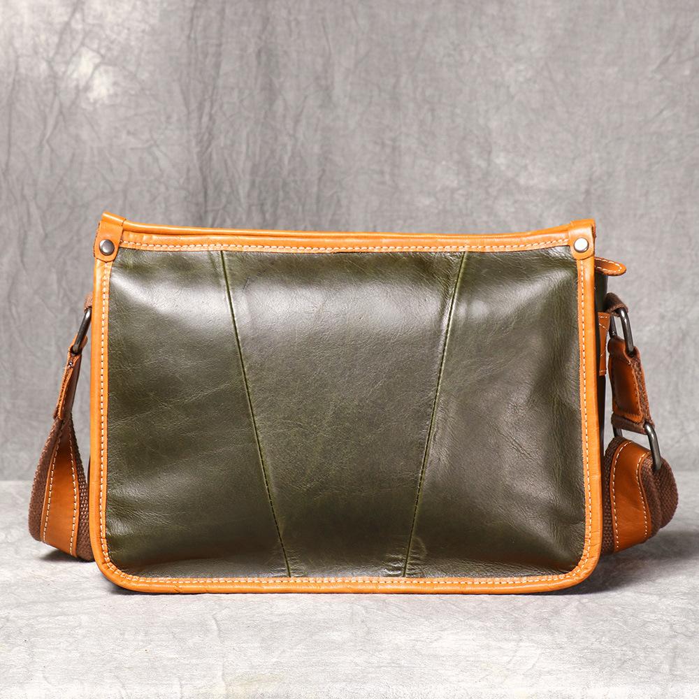 Handmade First-Layer Cowhide Women'S Shoulder Bag Casual Versatile Men'S Messenger Bag Horizontal Leather Messenger Bag