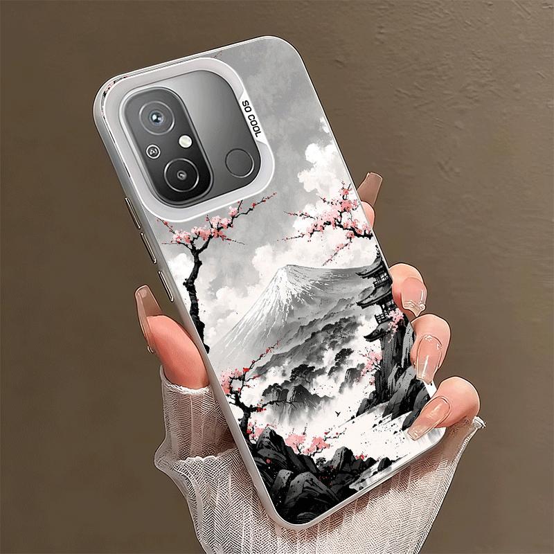 

Japanese Minimalist Pine Tree Soft Phone Case for Xiaomi Redmi 15C 15 14C 13C 12C Poco X5 X6 X7 Pro X3 F8 F7 Ultra M8 13 12 Cove Xiaomi Redmi 10C