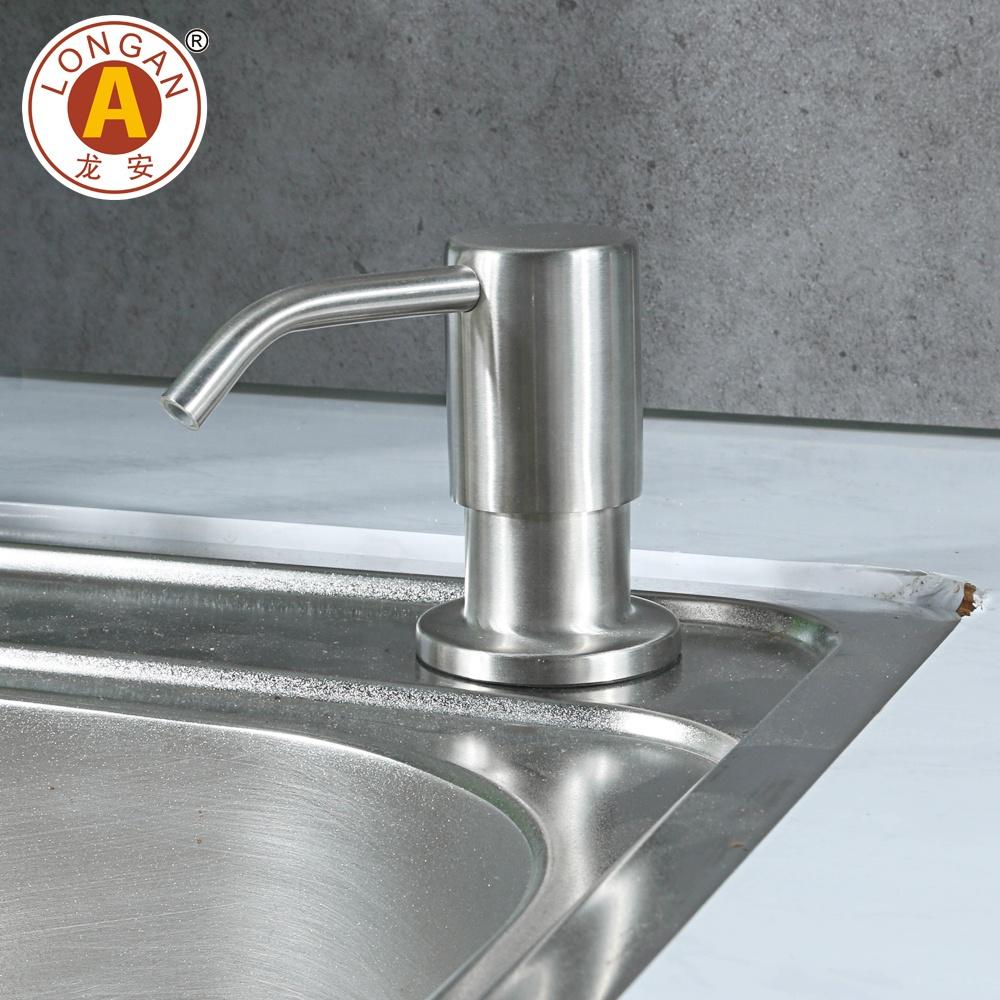 Kitchen Sink Soap Dispenser 304 Stainless Steel Bronze Liquid Dis Washing Soap Dispenser with 500ml clear Plastic Bottle