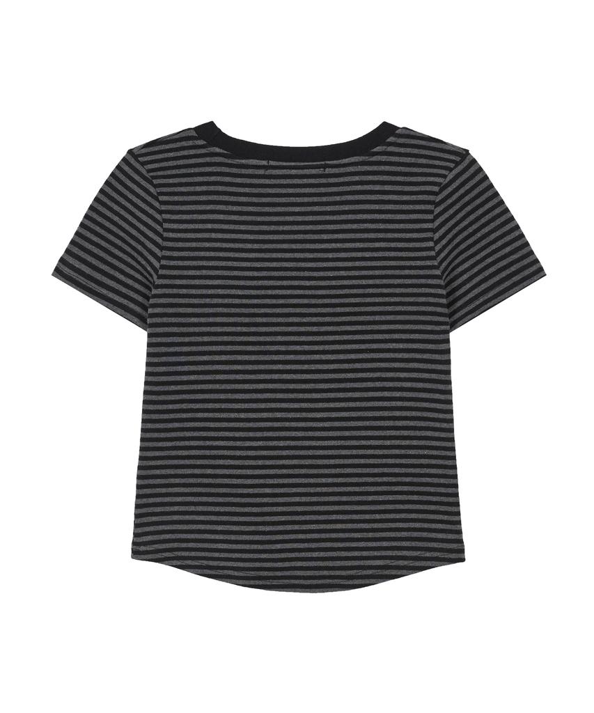 Aejeuyua Mono Line Slim T-Shirt Striped Charcoal