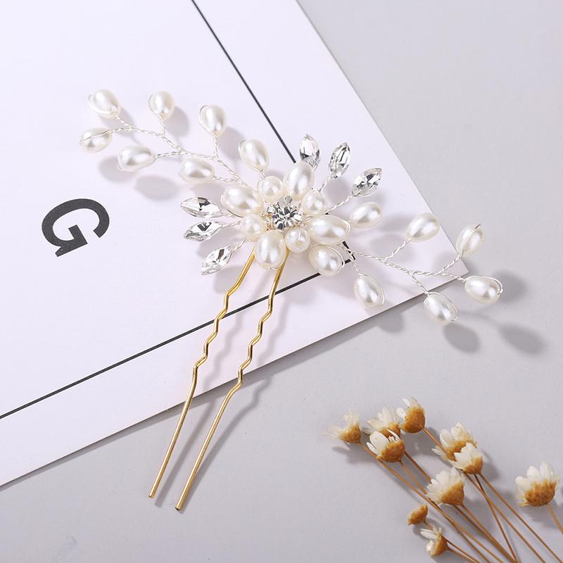 Elegant Bridal Handmade Pearl Flower Hairpin Pin Clevis Beautiful Hair Accessories Wedding Hair Pins Bridesmaid Bridal Decor