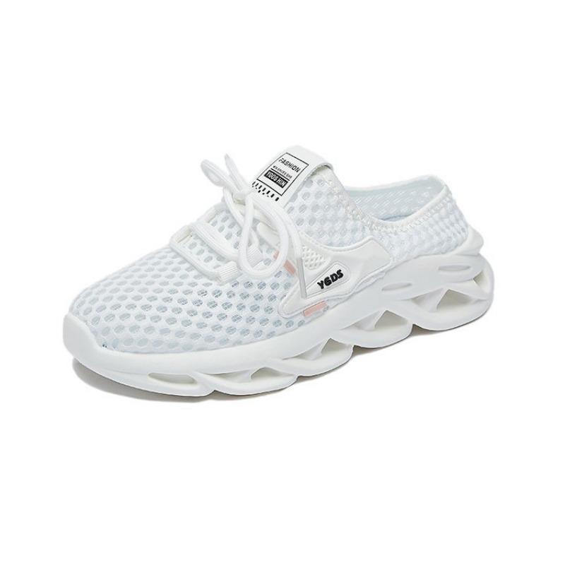 

Sports style thick-soled transparent mesh running shoes women s summer new bag head thin half slippers sports shoes 35 белый