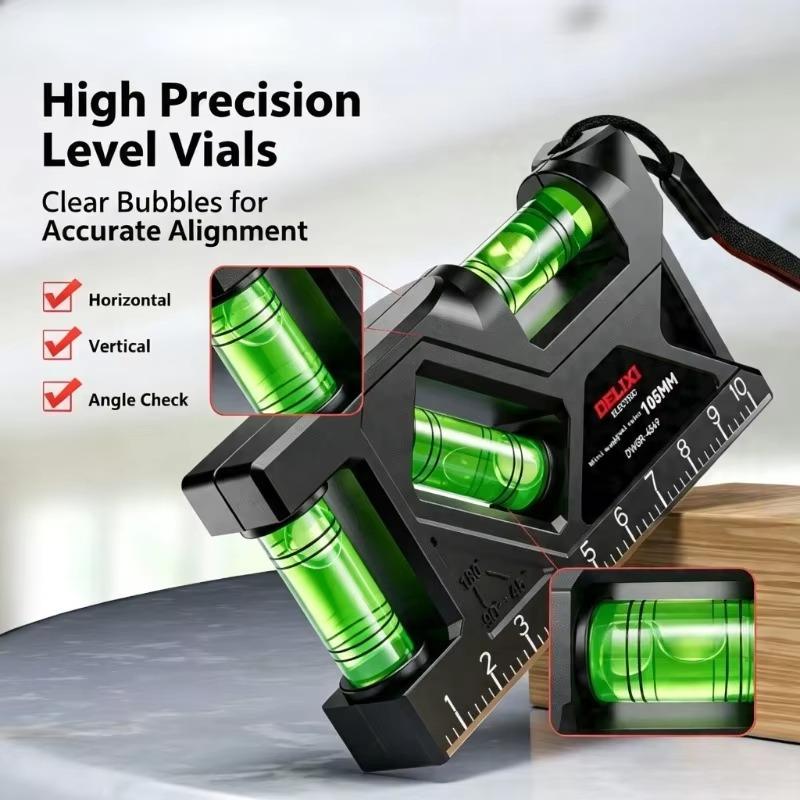 1Pcs Portable Magnetic Pocket Level High-Precision Horizontal Vertical Measure Metric Ruler Mini Level Gauge