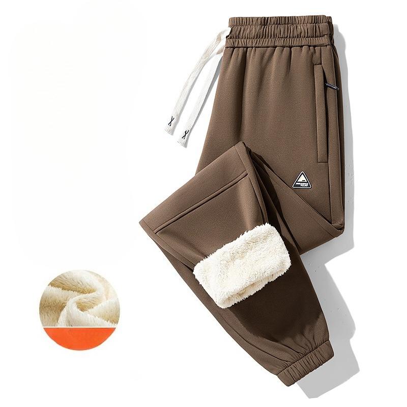 Autumn and Winter New Casual Pants Men's Cashmere Cotton Pants Fashion Winter Plus Velvet Pants Plus Velvet To Keep Warm.
