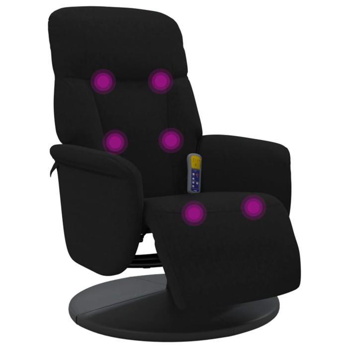 VidaXL Reclining Massage Armchair with Footrest Black Velvet 356697