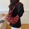 Mode Klink Nagels Onderarm Tas voor Dames Luxe Effen Kleur Grote Capaciteit Schouder Hobo Tas