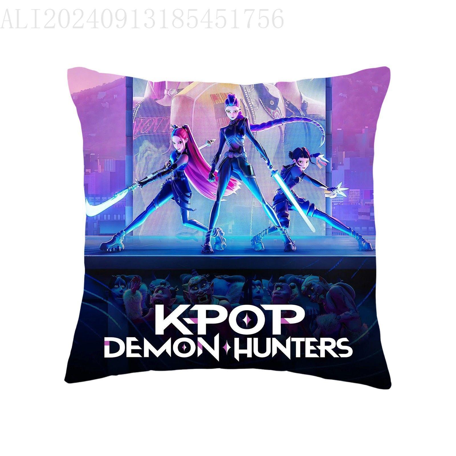 

Kpop Охотники на демонов Наволочка Мягкая Удобная с Принтом Huntrix Дом Автомобиль Диван Офис Наволочка Рождество Ежедневный Декор 45cm 45cm