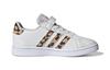 adidas Neo GRAND COURT Synthetic Leather Abrasion Resistant Low Top Kids' Skateboarding Shoes White Leopard Print FZ3516