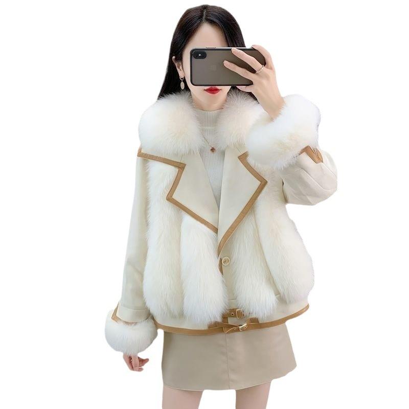 Winter new imitation suede, imitation fox fur, women's fashion down cotton clothes, short models - 0 years old